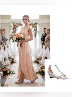 BENJAMIN WALK Touch Ups BEATRIX WEDGE SANDALS with chunky rhinestones 5.5